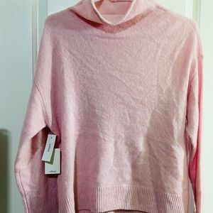 NWT Aritzia Wilfred Cyprie Cashmere Mock neck sweater Medium Crystal Pink